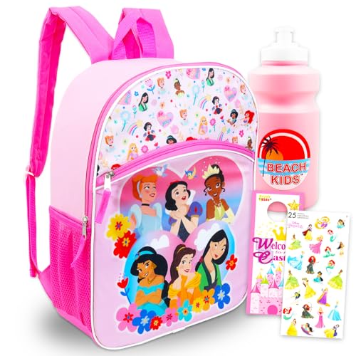 Disney Princess Backpack for Girls - Bundle with 16