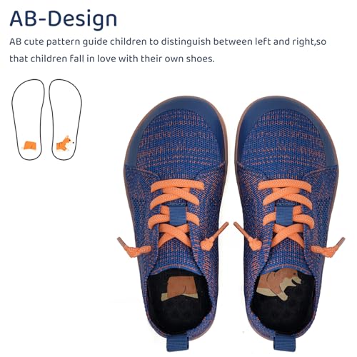 WateLves Toddler Little Kids Wide Barefoot Shoes Boys Girls Minimalist Sneakers Lightweight Breathable Walking Shoes | Naturally Splay | Flexible Fit (Navy, 23)3