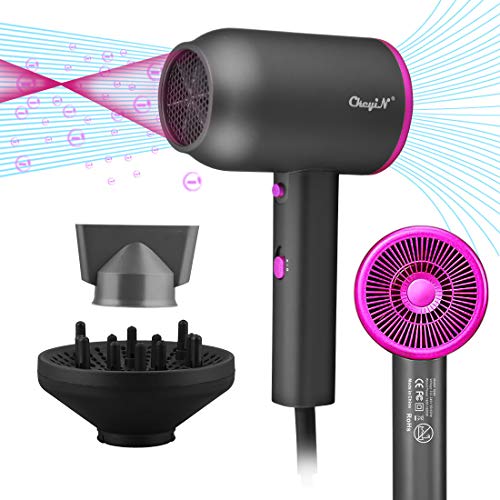 Haartrockner 1800 Watt,Profi Fön mit Ionen Technologie, 3 Geschwindigkeitsstufen, Haarfön mit Abnehmbares Weihrauchstück,Stylingdüsen und Diffusor für Familien und Salon