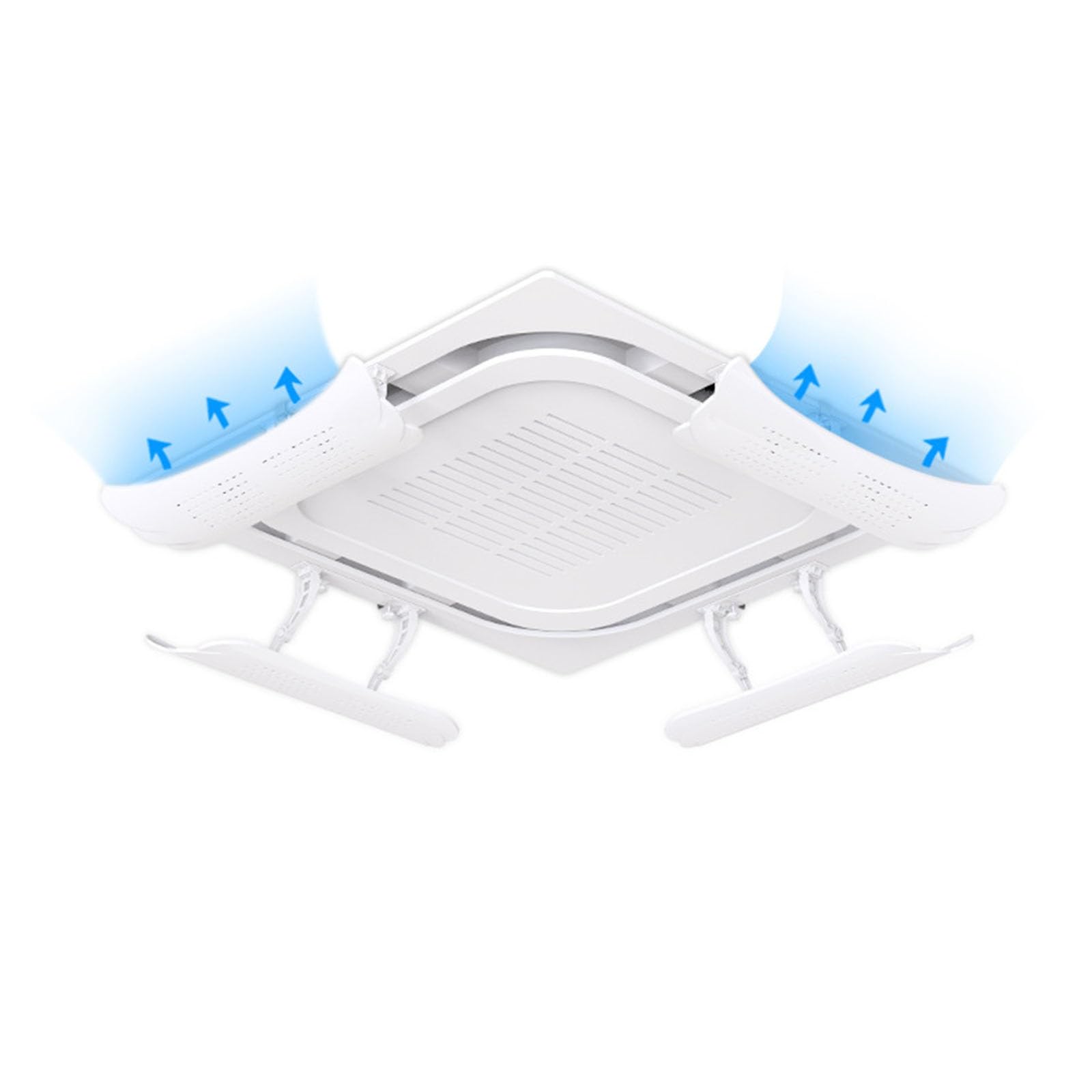 4 Deflettore Aria Condizionata, Deflettori Condizionatore, Materiale ABS, per Condizionatore Centrale a Soffitto (Bianco)