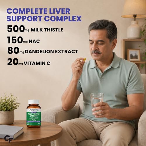 Image of Carbamide Forte Milk Thistle Tablets | Liver Detox Supplement with NAC, Dandelion & Vitamin C | NAC Supplement to support Liver Health & Digestion - 60 tablets