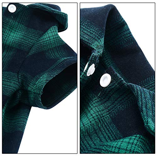 Koneseve Dog Shirt, Pet Plaid Clothes Shirt T-Shirt, Sweater Bottoming Shirt For Small Dog Cat Puppy Grid Adorable Wearing Stylish Cozy Halloween,Christmas Costumes {Green;M/Medium} #TOP5