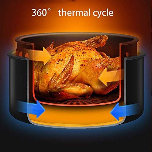 Gesunde Fritteuse Herd Smart Touch LCD-Luftfritteuse Pizza Ölfreie Luftfritteuse Multifunktions-Smart-Fritteuse Stromausfallschutz für Pommes Frites (Farbe: Schwarz) – Bild 6