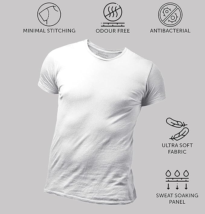 Image of Sleepynuts Round Neck Plain Cotton T-Shirt for Men Pack of 4