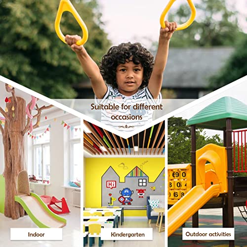 Gardtech Ninja Trapeze Swing Bar, Backyard Playground Obstacle Course Set Attachments For Warrior Slack Line Jungle Gym Play Swing Set (Swing Bar Ring Set-Yellow) #TOP4