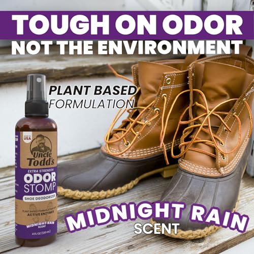 Uncle Todd's Shoe Deodorizer Spray - Proven & Powerful Enzyme Formula Spray for Shoe Odor Elimination in All Footwear (Midnight Rain)3