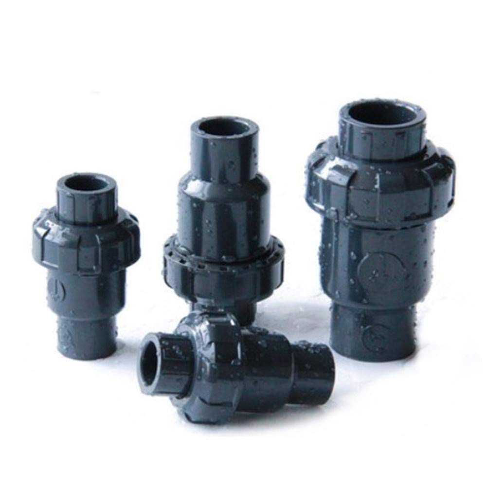HDPHCRIUN Check Valves PVC Non-Return Valve 50MM Inner Plastic Flap DN25 DN32 DN40 DN50 Universal Vertical Horizontal(DN50)