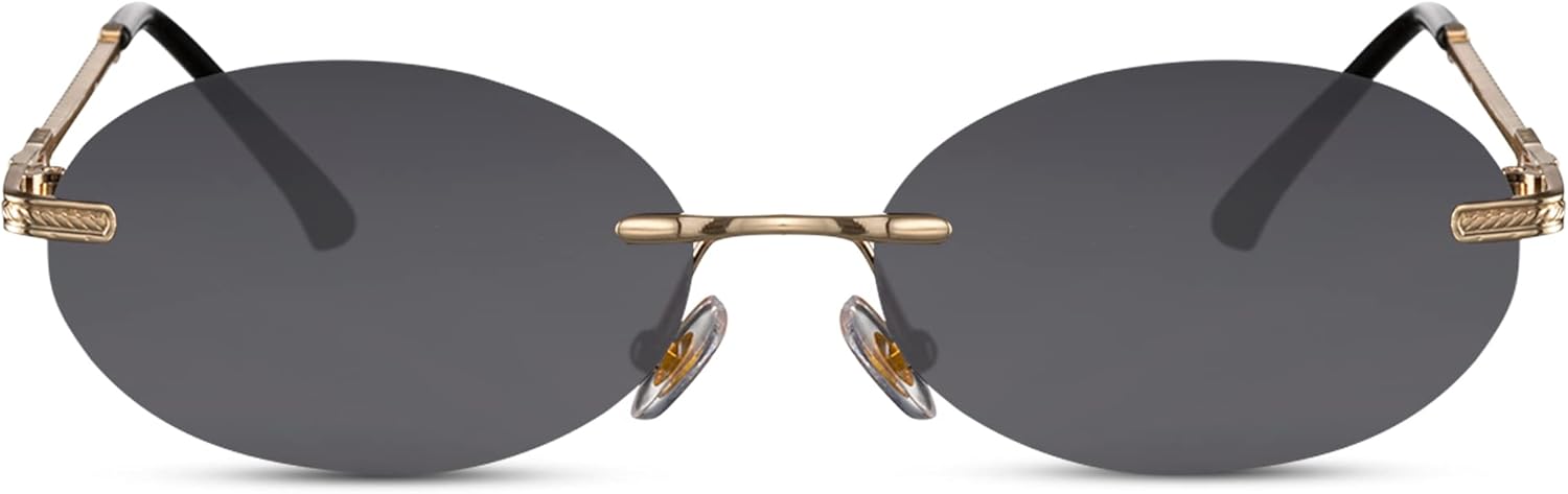 Cheapass Gafas de sol Estilo Festival Retro de Metal sin Montura y protección UV400 para Hombre y Mujer