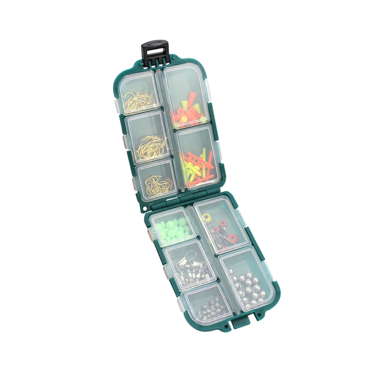 Abaodam 157Pcs Fishing Accessory Set Portable Mini Storage Box with Transparent Lid for Organizing Hooks Beads and Connecting Rings for Freshwater Fishing