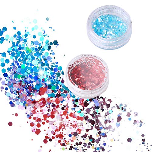 nuoshen 18 Farben Glitzer Staub Set, Glitzer für Nagel Glitter Pulver Paillette Glitzerpuder für Nagelkunst Lidschatten… – Bild 3