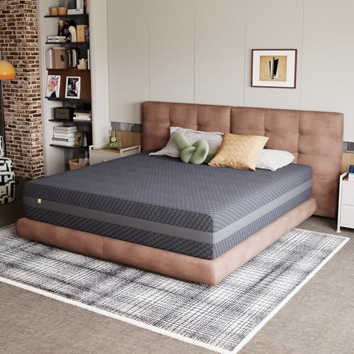 Image of Novilla 14 Inch King Size Gel Memory Foam Mattress for Body Contouring | 14 Inch King Mattress for Consistent Pressure-Relieving Support, with Green Tea-Infused Foam, Mattresses in a Box