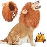 Vivifying Lion Mane for Dog, Adjustable Halloween Lion Costume Wig with Ears for Medium and Large Dogs, Realistic & Funny Accessory Perfect for Parties and Photoshoots (Large, Dark Brown)