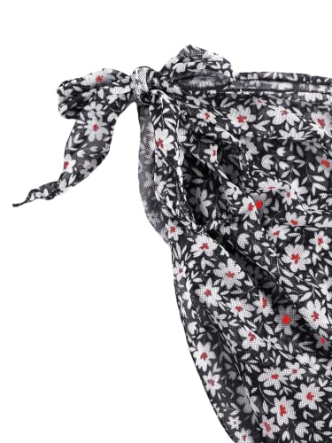 Image of SHENHE Girl's 3 Piece Swimsuits Cute Spaghetti Strap Triangle Bikini with Ditsy Floral Cover Up Teen Bathing Suits