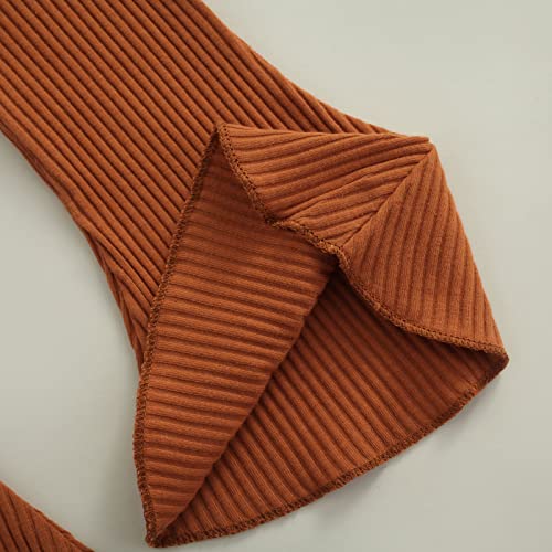 image for Rarjuiey Infant Kids Baby Girl Ribbed Ruffle Bell Bottom Flare Pants S