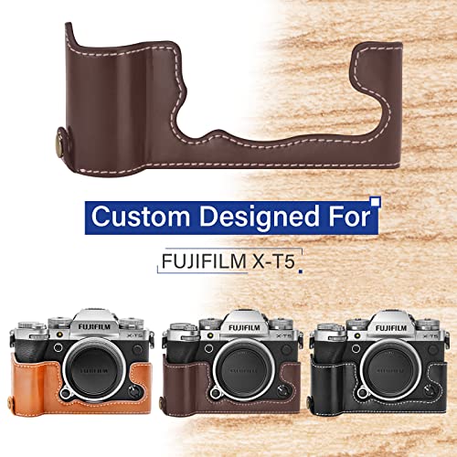Rieibi Fuji XT5 Case, Quality PU Leather Half Case for Fujifilm X-T5 Digital Camera - Image 2