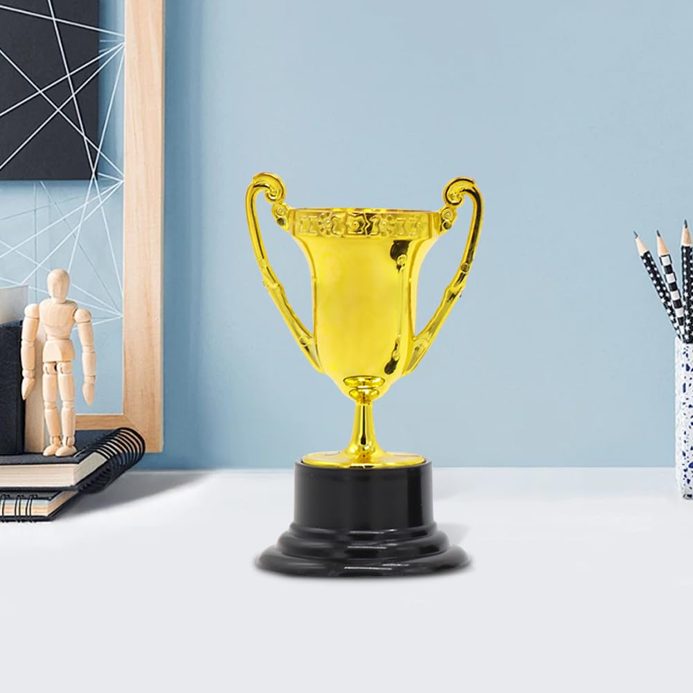 1 mini trofeo sfuso per bambini, oro premio trofeo tazze di plastica oro piccole tazze trofeo premio d'oro coppa per premi puntelli competizioni sportive per bomboniere riempitivi sacchetti