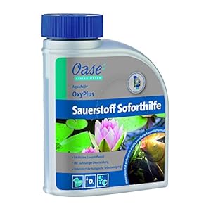 OASE 43153 AquaActiv OxyPlus zuurstofonmiddellijke hulp waterverzorging 500 ml – langdurige waterbehandeling met depotwerking ter verhoging van zuurstof in de zwemvijver tuinvijver koivijver visvijver