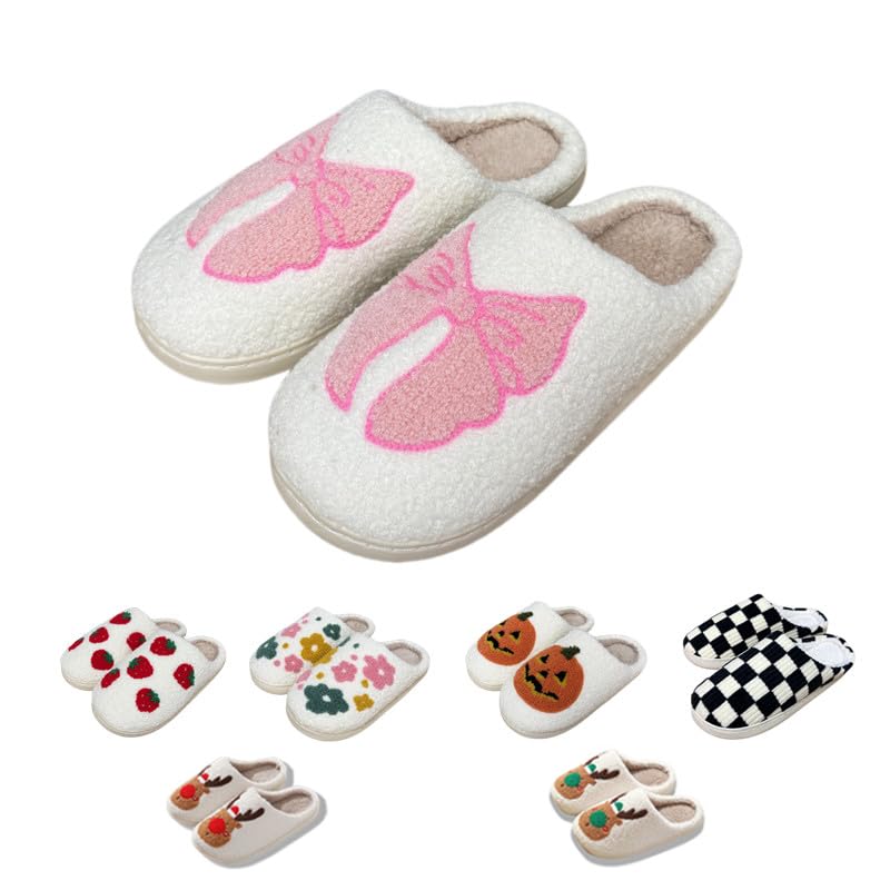 Pink Bow Memory Foam Slippers