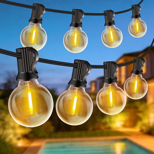 Rintea Guirlande Lumineuse Exterieure 30M, 50+3 Ampoules G40 Incassable,Plug&Play,Étanche,Guirlande Guinguette LED Connectable,pour Jardin Balcon Maison...