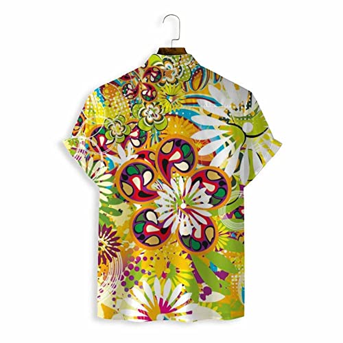 Chemise de plage à manches courtes imprimé fleurs doodle pour un style estival - 3