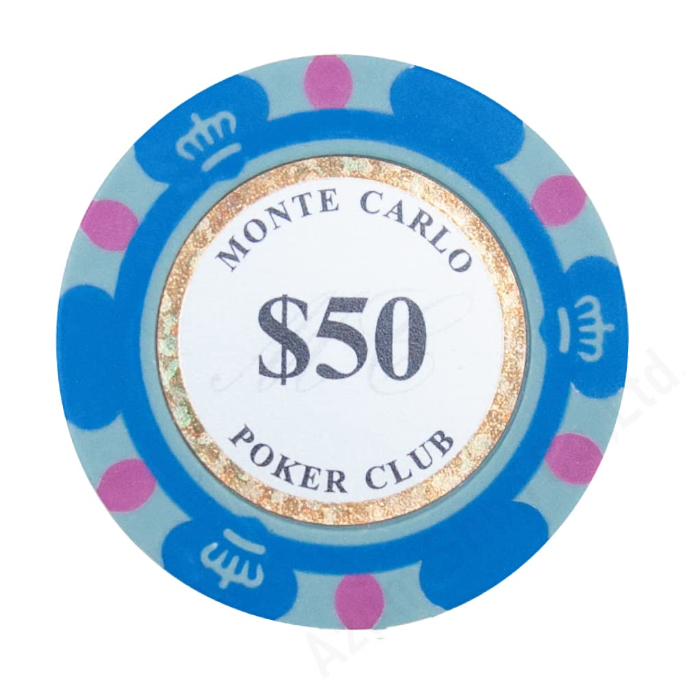 Amazon | AngeliqueShop モンテカルロ ポーカーチップ 100枚セット ポーカー カジノ コイン (50ドル×100枚) |  カジノチップ | おもちゃ 50 ピース ポーカーチップ カジノ カウンティング ゲーム チップ プラスチック カラーチップ コイン テキサス  ホールデム ブラ