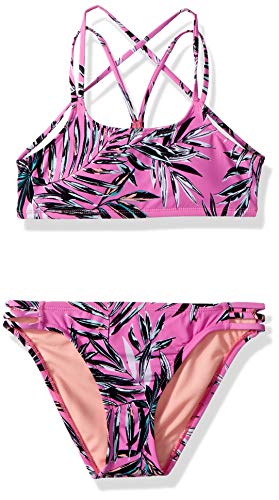 Hobie Girls' Bralette Top & Side Strap Hipster Bottom Swimsuit Set