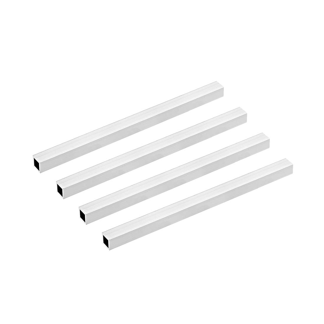 uxcell 6063 Aluminum Square Tube, 12mmx12mmx1mm Wall Thickness 200mm Length Seamless Straight Pipe Tubing 4 Pcs