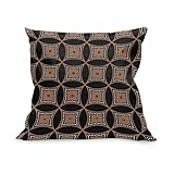 ABAKUHAUS Aboriginal Kissenbezug, Repetitive geometrisches Muster mit Vintage-Kultur, Kissenhülle mit Reißverschluss Beidseitiger Druck, 90 x 40 cm, Umbrabraun Anthrazit grau
