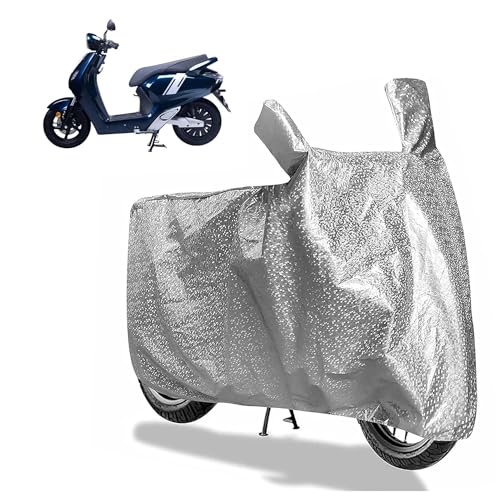 Image of Sulfar Bike Cover for Bounce Infinity E1 (EV) (Electric Scooter) | Waterproof, Dustproof & UV Protected | All Weather Two Wheeler Cover (Silver) New 2026 Variants