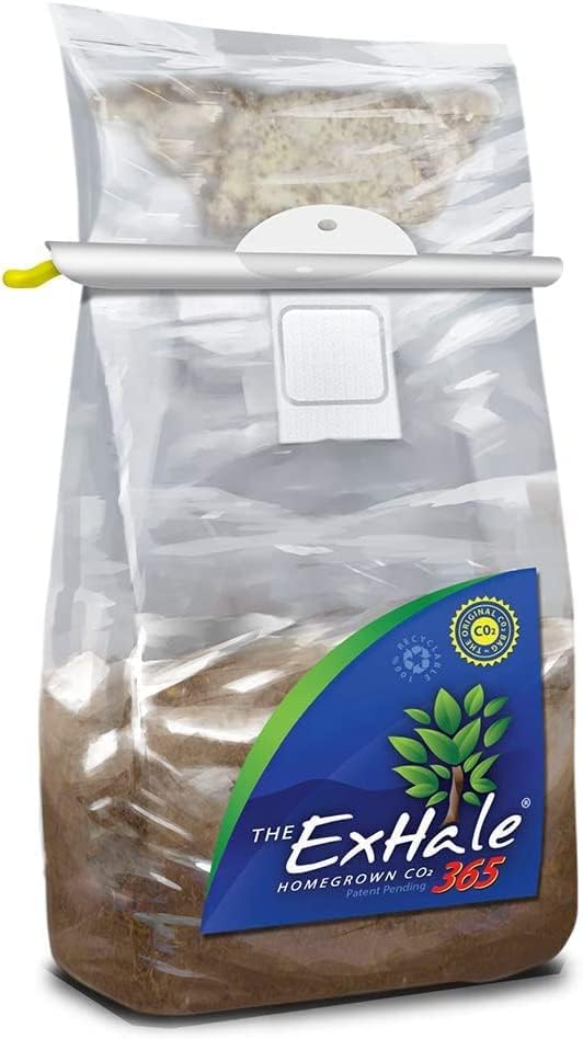 ExHale Homegrown CO2 365 - Bolsa autoactivada para salas de cultivo y tiendas de campaña, ideal para salas de cultivo en interiores, CO2 para