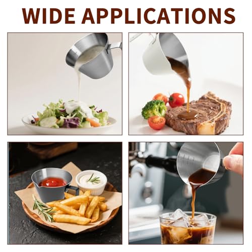 Vaso medidor espresso acero inox 100 ml con mango miniatura 7