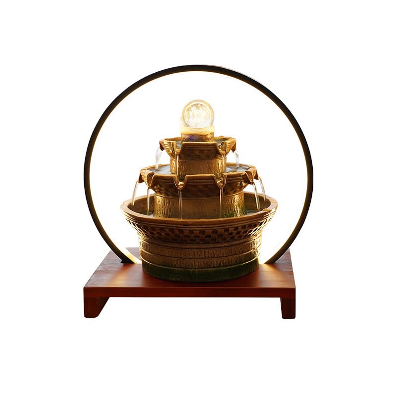 Tabletop Water Fountain Indoor - Water Fountain Decor for Meditation, Relaxation for Yoga, Study, Tea, Living Room, Office, Beauty Club Decor