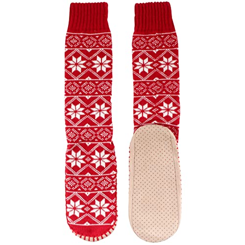 BambooMN Men's Cabin Double Layer Thick Soft Warm Fuzzy Comfy Home Socks, 1 Pair2