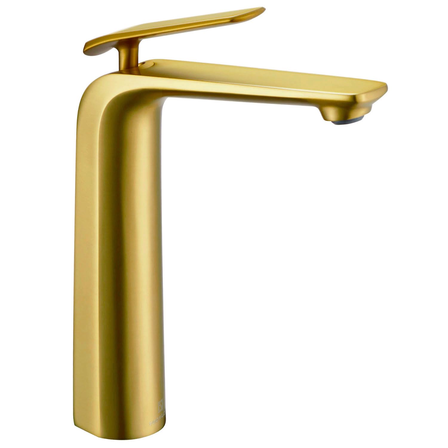 TOCALOCA Tall Bathroom Faucets Brushed Gold One Hole Single Handle Lever Faucet for Vessel Bowl Sink Premium Brass