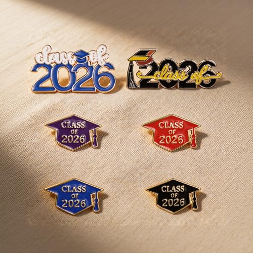 Image of 6 /18 /30 Pack 2026 Graduation Pins - Grad Pins Memorial Keepsake for Graduates, Gifts for Graduates, Class of 2026 Souvenir Pin for High School College Graduate Students, 2026 Lapel Pin