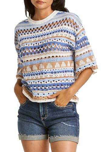 DEAR JOHN Women's Tanner Mesh Sweater Size Medium Beach Day