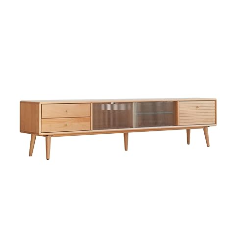 Beech Wood TV Stand 70 inch, Practical TV Cabinet, Entertainment