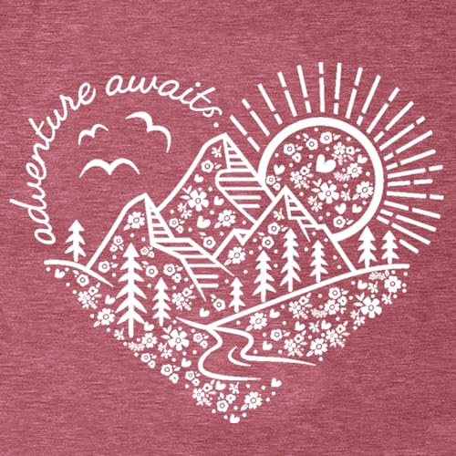 Jorlyen JLYTS2303PK04 Hiking Shirt For Women Adventure Outdoor Graphic Tee Shirt Kindness Love Heart Printed Camping Loose Casual Activewear thumb #2