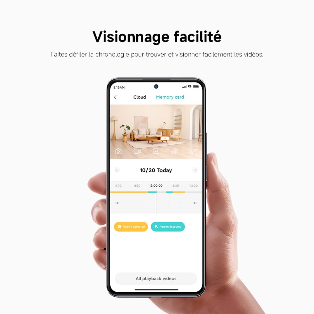 XIAOMI C301 Caméra Intérieure 2K 3MP 360° Surveillance WiFi 6 Détection Personnes Audio Bidirectionnel