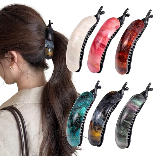 Pinzas para cabello curvadas francesas 6 piezas multicolor miniatura 1
