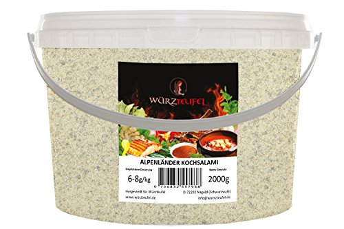 Alpenländer Kochsalami - Gewürz, Dauerwurst Gewürzzubereitung Bergsteiger - Art. PE - Eimer: 2000g (2KG)