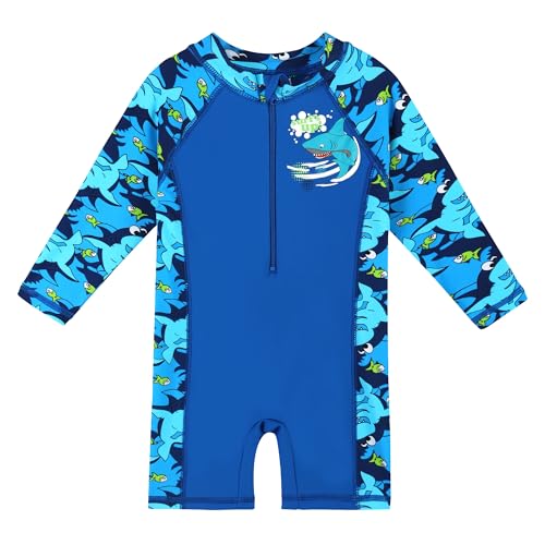 Image of HUAANIUE Toddler Boy Swimsuit Rashguard One-Piece Swimwear 0-6 Years