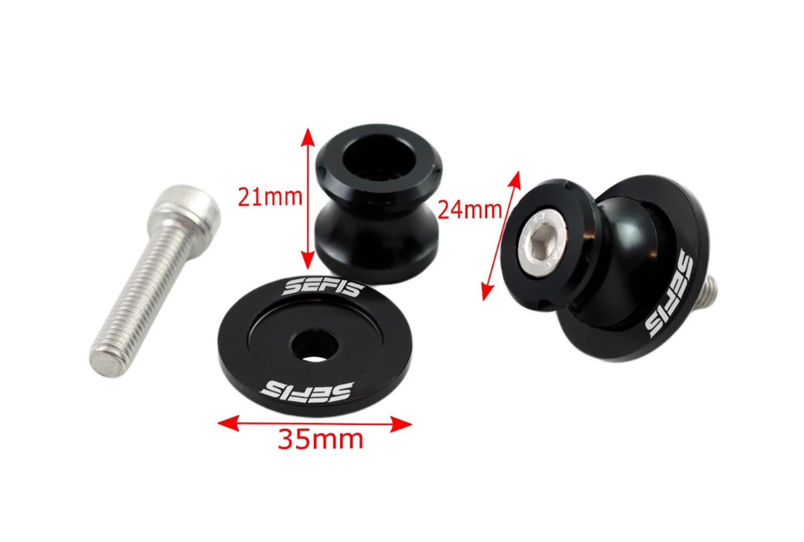 SEFIS M20U - Juego de soporte para motocicleta + bujes prisma M8 para rueda trasera, elevador de moto, soporte de servicio trasero plegable (para BMW S1000RR / R/XR M1000RR / R/XR)