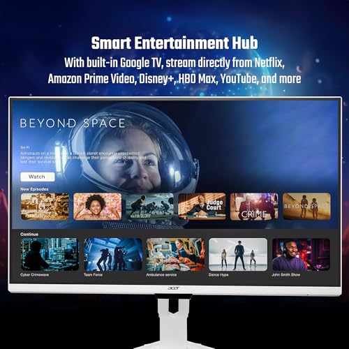 Image of acer GA321QU 31.5 Inch WQHD VA Gaming Smart Monitor, 180Hz Refresh Rate, Android OS, Wi-Fi, Bluetooth, Miracast, IoT, Webcam Support, Keyboard /Mouse Support, Ergostand, Remote Control, AMD FreeSync