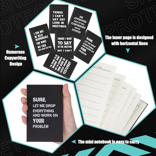 Bloc-notes drôles Yeaqee lot de 24 petits carnets sarcastiques pour le bureau - 3