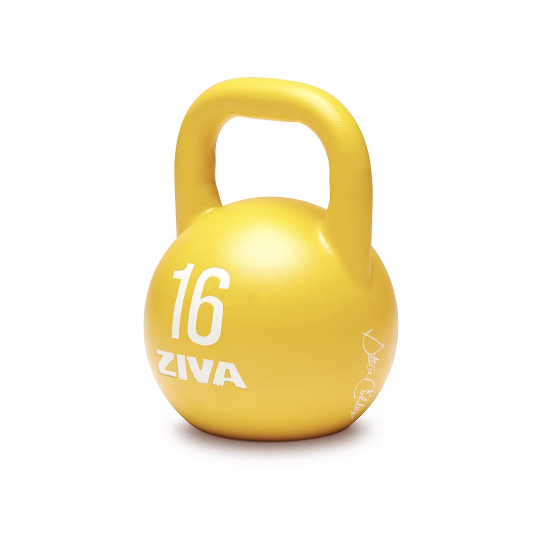 ZIVA Steve Cotter Signature Steel Competition Kettlebells - Hard-Wearing Crack-Resistant Powder Surface Coating, 34mm Steel Handle with Non-Slip Super