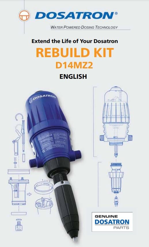 UF URBAN FARM D & S GARDEN SUPPLIES Rebuild Kit for Dosatron D14MZ2-14 GPM, D14MZ2-HY, MKD14MZ2VF | Complete Parts Kit for Extended Life & Precision Dosing, Irrigation