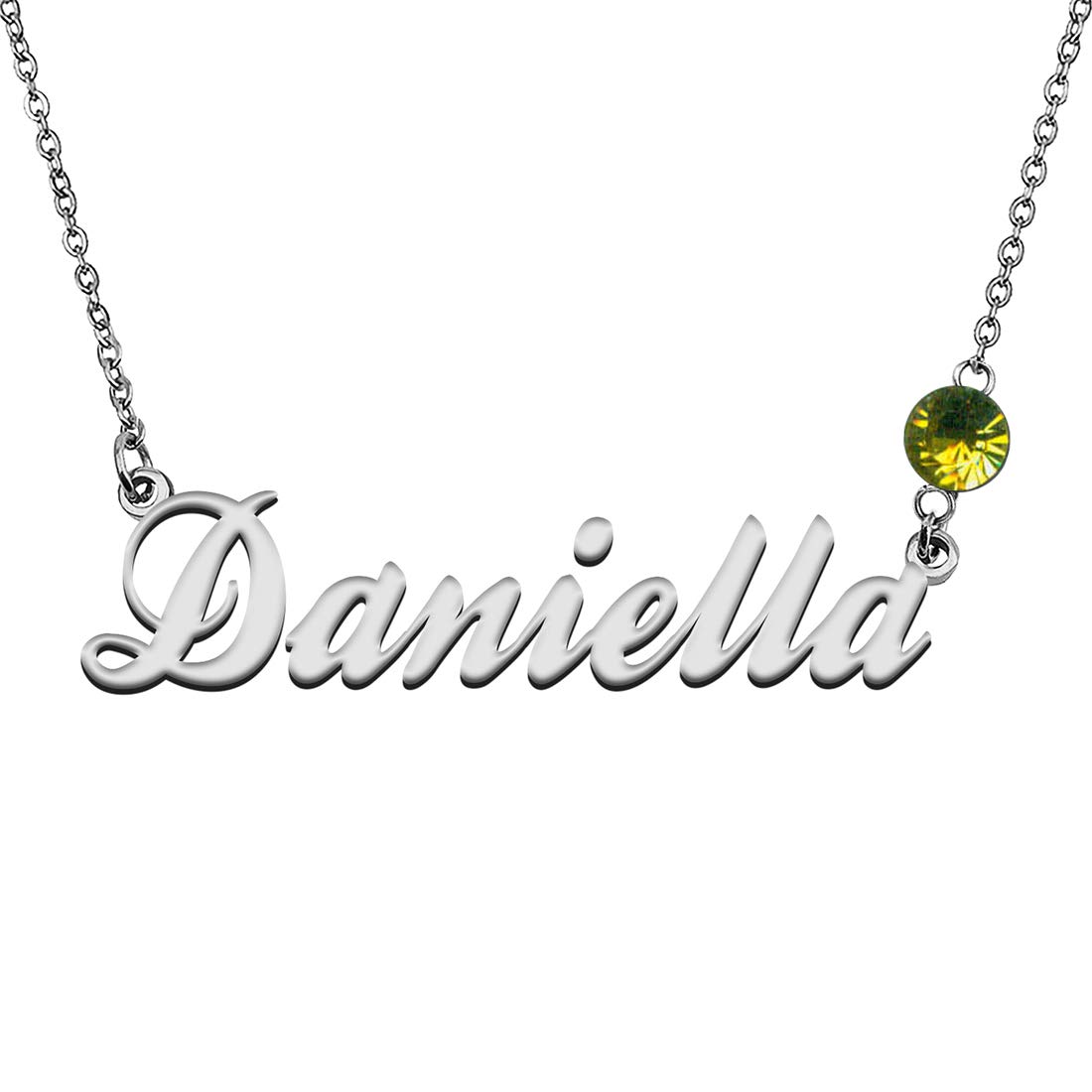 Custom My Name Necklace with Birthstone Initial Jewelry