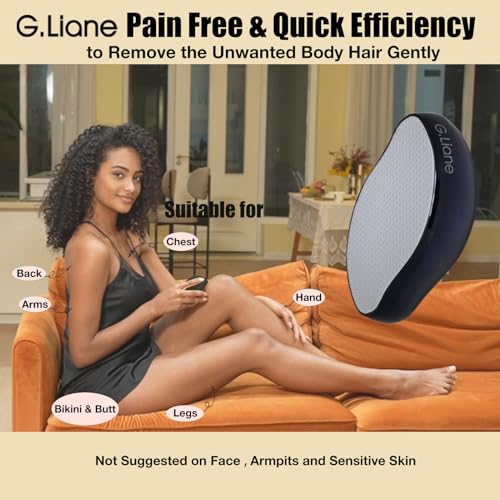 G.Liane Crystal Hair Eraser,Upgraded Painless Crystal Hair Remover,Effective Nano Glass Hair Removal Device and Skin Exfoliation,Body Epilator for Women and Men(Black) - Image 4
