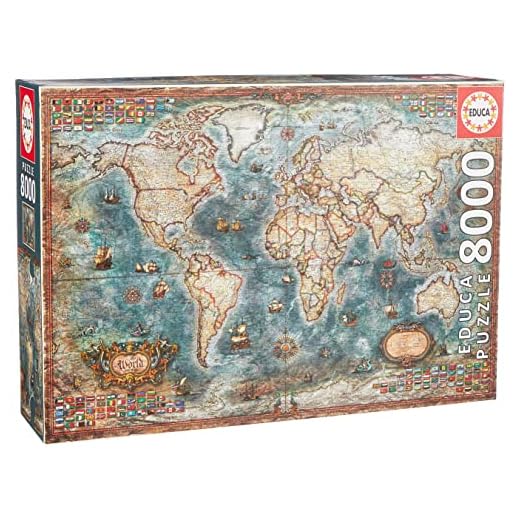 Educa - Puzzle de 8000 Piezas para Adultos | Mapamundi histórico. Incluye Servicio de Pieza perdida. A Partir de 14 años (18017)
